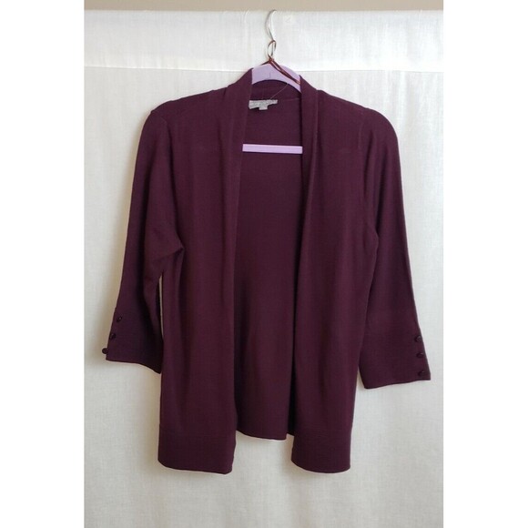Evolution By Cyrus Myna Button Sleeve Cardigan Burgundy Merlot Wine Size Medium - Picture 1 of 5